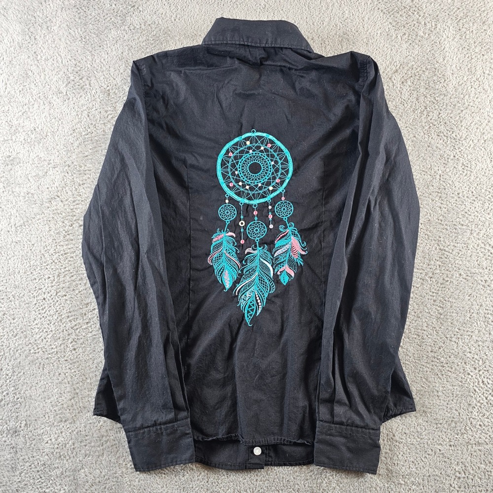 Cinch Womens Black Dreamcatcher Embroidered Western Button Down Shirt Medium